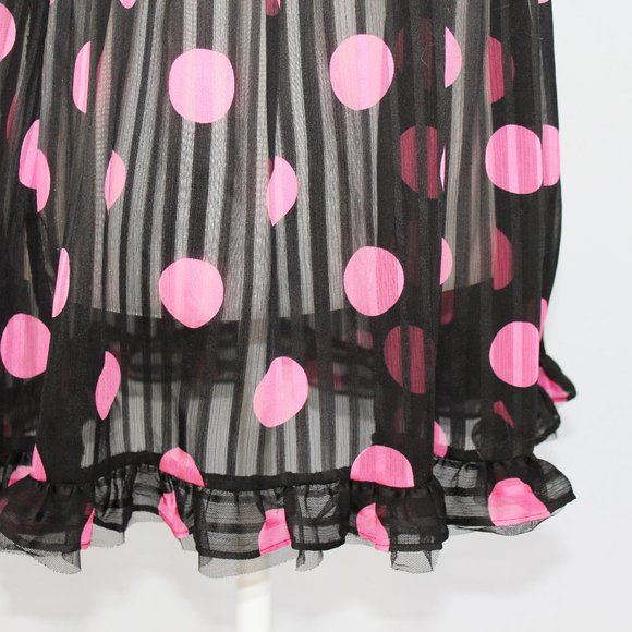 NWOT Betsey Johnson Intimates Babydoll Black & Pink Gorgeous Nightie S - Picture 2 of 7